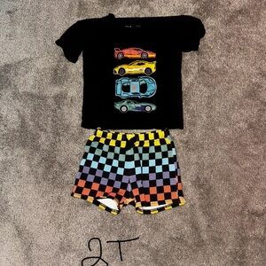 Bums & Roses Check Me Out T-shirt and Shorts Set